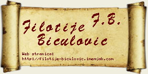 Filotije Biculović vizit kartica